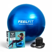 Minge pentru fitness, yoga, exercitii gimnastica, diametru 65 cm, albastru, Feel Fit FF017
