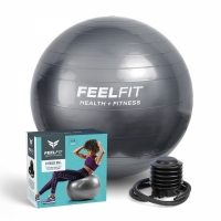Minge pentru fitness, yoga, exercitii gimnastica, diametru 65 cm, gri, Feel Fit FF018