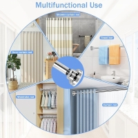 Bara telescopica pentru perdea 105-170 cm, L, argintiu, SCL01-SILVER-L