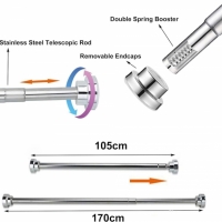 Bara telescopica pentru perdea 105-170 cm, L, argintiu, SCL01-SILVER-L