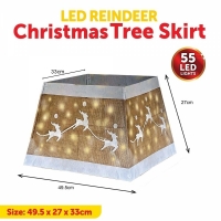 Husa pentru suport brad de Craciun cu reni si 55 LED-uri, Vivo 6083