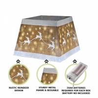 Husa pentru suport brad de Craciun cu reni si 55 LED-uri, Vivo 6083