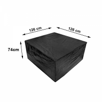 Husa de protectie pentru masa de gradina, negru, 126 x 126 x 74 cm, MyGarden, 3268