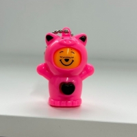 Breloc figurina cu schimbare a fetei, Cartoon Face, 4 cm, roz, Vivo, FIGURINA-PINK