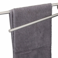 Suport dublu pentru prosoape, 43 cm, otel inoxidabil, argintiu, Alpina, 07967