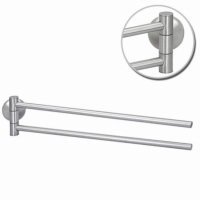 Suport dublu pentru prosoape, 43 cm, otel inoxidabil, argintiu, Alpina, 07967
