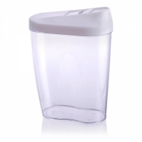 Set 4 cutii depozitare cereale, Alpina, 0, 45L, 0.6L, 0.85L si 1, 25L, alb, 24996