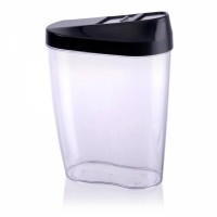 Set 4 cutii depozitare cereale, Alpina, 0, 45L, 0.6L, 0.85L si 1, 25L, negru, 24996