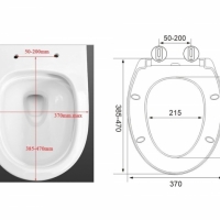 Capac toaleta cu inchidere lenta, alb, Vivo WTS-113-WHITE
