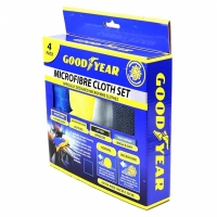 Set 4 lavete de curatare auto, din microfibra, multicolor, 40 x 30 cm, Goodyear, GY904005