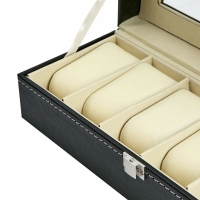 Cutie eleganta pentru organizare ceasuri, cu 6 compartimente, negru, 30 x 11 x 8 cm, bright & homely, BH168