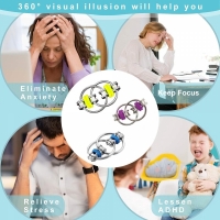 Set 3 jucarii Spinner Key Chain Fidget, antistres, galben/albastru/violet, Vivo, SPINNER3