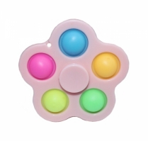 Breloc Fidget Spinner/Pop It, antistres, roz cu 5 buline colorate, 8 cm, Vivo, FIDGET-PINK