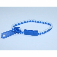 Bratara tip fermoar, Zipper Bracelet, alb/albastru inchis, 19 cm, Vivo, ZIPPER-WB