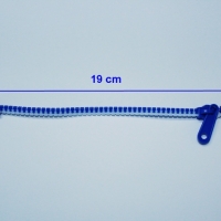 Bratara tip fermoar, Zipper Bracelet, alb/albastru inchis, 19 cm, Vivo, ZIPPER-WB