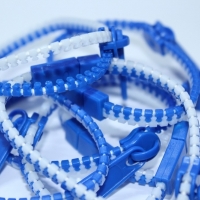 Bratara tip fermoar, Zipper Bracelet, alb/albastru inchis, 19 cm, Vivo, ZIPPER-WB