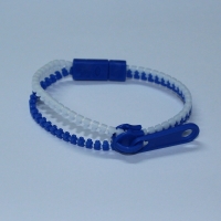 Bratara tip fermoar, Zipper Bracelet, alb/albastru inchis, 19 cm, Vivo, ZIPPER-WB