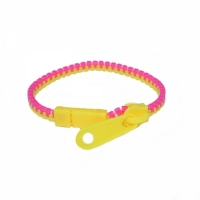 Bratara tip fermoar, Zipper Bracelet, roz/galben, 19 cm, Vivo, ZIPPER-PY