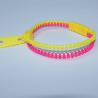 Bratara tip fermoar, Zipper Bracelet, roz/galben, 19 cm, Vivo, ZIPPER-PY