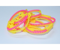 Bratara tip fermoar, Zipper Bracelet, roz/galben, 19 cm, Vivo, ZIPPER-PY