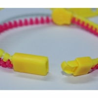 Bratara tip fermoar, Zipper Bracelet, roz/galben, 19 cm, Vivo, ZIPPER-PY