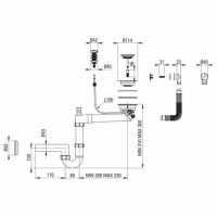 Sifon scurgere cu preaplin si inchidere automata, inox, Kring ZXY_9972