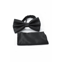 Set papion si batista pentru sacou, negru, 12 x 6.5 cm, Ryan Keeper