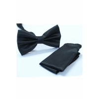 Set papion si batista pentru sacou, negru, 12 x 6.5 cm, Ryan Keeper