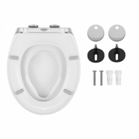 Capac toaleta 2 in 1, inchidere silentioasa, cu reductie copii, alb, Vivo, WTS-208