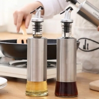 Oliviera din sticla pentru ulei / otet, picurator DropStop, 300 ml, Vivo GL101