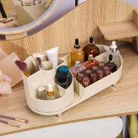 Organizator de machiaj cu compartiment rotativ 360°, bej, Vivo OF007