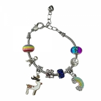 Set 24 bijuterii pentru fetite, 2 bratari, 1 colier, 21 talismane, Calendar Advent, multicolor JC24-A