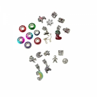 Set 24 bijuterii pentru fetite, 2 bratari, 1 colier, 21 talismane, Calendar Advent, multicolor JC24-A