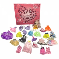 Calendar Advent cu o papusa si 23 tinute diferite, multicolor, S089