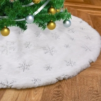 Covoras brad de Craciun, blana alba cu fulgi de nea argintii, 90 m, Vivo CTS90