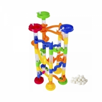 Set joc pista cu bile Marble Mountain fosforescent din 74 piese, multicolor, Grafix R05-0691