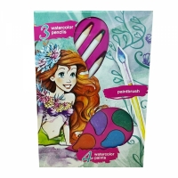Carte de colorat Ariel cu autocolante si sabloane, Make it real 4203