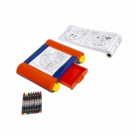 Set rola de colorat Scroller Desk cu 8 creioane si cu 50 de desene, Grafix R03-0125
