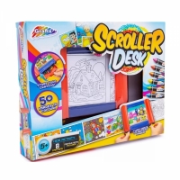 Set rola de colorat Scroller Desk cu 8 creioane si cu 50 de desene, Grafix R03-0125