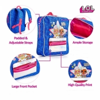 Ghiozdan copii, bretele ajustabile, albastru, 32 x 9 x 26 cm, L.O.L. 42-0050