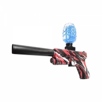 Pistol automat cu bile de gel, cu ochelari de protectie, incarcare USB, rosu/gri, Vivo CZ07-6