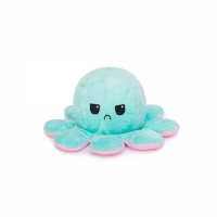 Caracatita reversibila din plus cu doua emotii, cu LED, turcoaz/roz, 20 x 8 cm, Vivo OCTOPUS-TURCOAZ/PINK