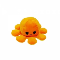 Caracatita reversibila din plus cu doua emotii, cu LED, galben/portocaliu, 20 x 8 cm, Vivo OCTOPUS-YELLOW/ORANGE