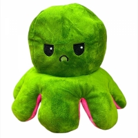 Caracatita reversibila din plus cu doua emotii, pink/verde inchis, 30 x 12 cm, Vivo S087-PINK/GREEN