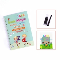 Set 4 caiete de lucru si stilou magic, reutilizabile, multicolor, Sank Magic, 4026B