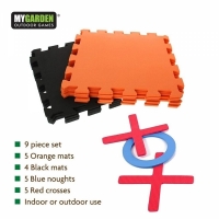 Covoras puzzle cu X si O din spuma EVA, 9 bucati, multicolor, 94.5 x 94.5 cm montat, My Garden 2902