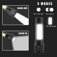 Mini lanterna LED, 3W, 150 lm, negru VIVO071