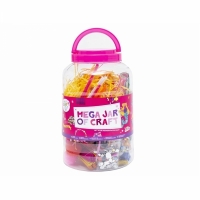 Set creativ de artizanat gigant, Mega Jar of Craft, 16 tipuri de accesorii, multicolor, Grafix R06-0225
