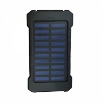 Baterie externa solara, Power Bank 5000 mAh, 2 x USB, 1 x Micro USB, lanterna LED, negru, Vivo B-126