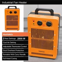 Incalzitor industrial cu ventilator, portocaliu/negru, 2.8 W, 35x23x12 cm, Benross 42468